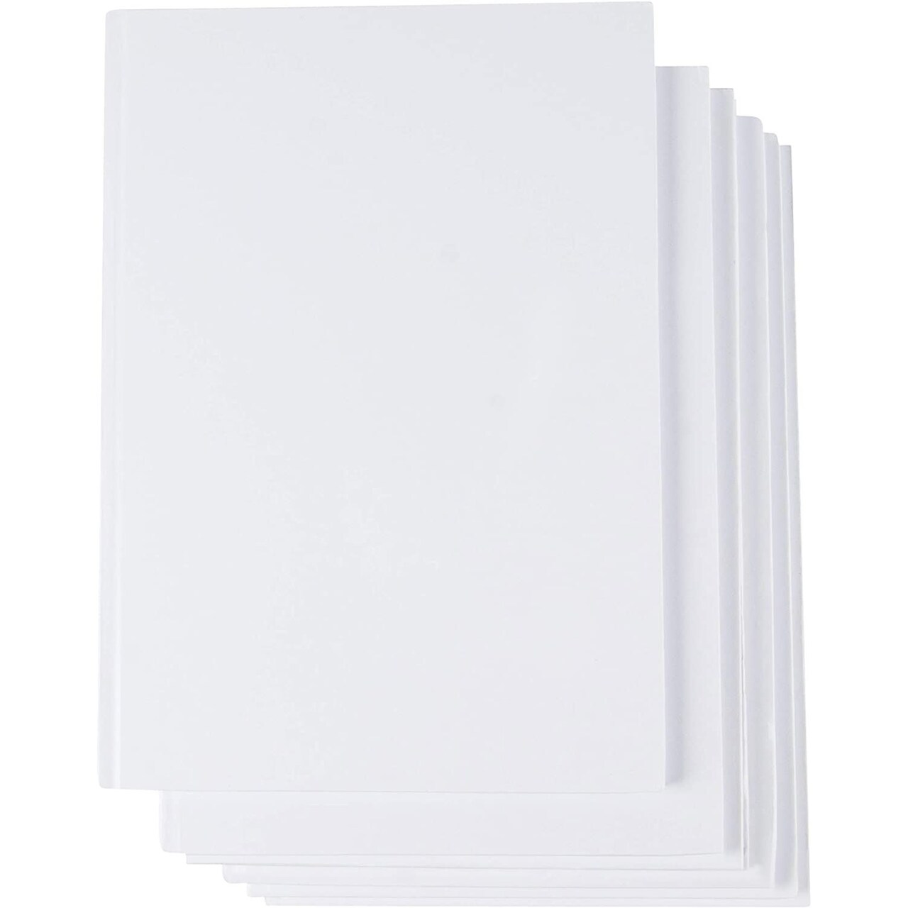 Paper Junkie 6 Pack White Blank Hardcover Books for Kids to Write Stories - Unlined Scrapbook and Journal - 18 Sheets, 36 Pages Each 7x10 inch Blank Books for Kids to Write Stories